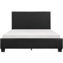 The appearance of Lorenzi Black Queen Upholstered Platform Bed designed by Homelegance in the modern / contemporary interior design. This black piece of furniture was selected by 1StopBedrooms from Lorenzi Collection to add a touch of cosiness and style into your home. Sku: 2220-1;2220-3. Bed Type: Platform Bed. Bed Size: Queen. Material: Vinyl.