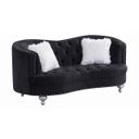 The appearance of Lori Black Velvet Tuxedo Arm Loveseat designed by Premier Home in the modern / contemporary interior design. This black piece of furniture  was selected by 1StopBedrooms from Lori Collection to add a touch of cosiness and style into your home. Sku: FS372-BK-LO. Material: Velvet.