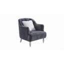 The appearance of Lori Grey Velvet Tuxedo Arm Chair designed by Premier Home in the modern / contemporary interior design. This grey piece of furniture  was selected by 1StopBedrooms from Lori Collection to add a touch of cosiness and style into your home. Sku: FS372-GR-AR. Material: Velvet.