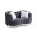 The appearance of Lori Grey Velvet Tuxedo Arm Loveseat designed by Premier Home in the modern / contemporary interior design. This grey piece of furniture  was selected by 1StopBedrooms from Lori Collection to add a touch of cosiness and style into your home. Sku: FS372-GR-LO. Material: Velvet.
