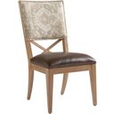 The appearance of Los Altos Alderman Upholstered Side Chair In Newcastle designed by Tommy Bahama in the traditional interior design. This newcastle piece of furniture  was selected by 1StopBedrooms from Los Altos Collection to add a touch of cosiness and style into your home. Sku: 566-880-41. Material: Metal.