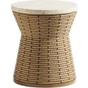 The appearance of Los Altos Valley View Round Side Table In Light Brown designed by Tommy Bahama in the transitional interior design. This light brown piece of furniture was selected by 1StopBedrooms from Los Altos Valley View Collection to add a touch of cosiness and style into your home. Sku: 3930-950C. Material: Wood.