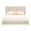 Lotus Bay Queen Panel Bed with LED Lights In Sand