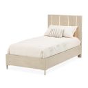 Lotus Bay Twin Panel Bed with LED Lights In Sand