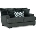 The appearance of Loughlin Loveseat In Gun Metal designed by Furniture of America in the transitional interior design. This gun metal piece of furniture  was selected by 1StopBedrooms from Loughlin Collection to add a touch of cosiness and style into your home. Sku: SM5195-LV. Material: Chenille.