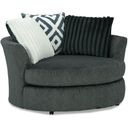 The appearance of Loughlin Swivel Chair In Gun Metal designed by Furniture of America in the transitional interior design. This gun metal piece of furniture  was selected by 1StopBedrooms from Loughlin Collection to add a touch of cosiness and style into your home. Sku: SM5195-CH-SW. Material: Chenille.