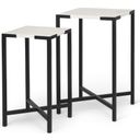 The appearance of Lucas Accent Table Set of 2 In Black and White designed by Mercana in the modern / contemporary interior design. This black and white piece of furniture was selected by 1StopBedrooms from Lucas Collection to add a touch of cosiness and style into your home. Sku: 68240. Material: Iron.