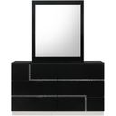 The appearance of Lucca Black Lacquer Dresser and Mirror designed by J&M in the modern / contemporary interior design. This black piece of furniture was selected by 1StopBedrooms from Lucca Collection to add a touch of cosiness and style into your home. Sku: 17685-DM. Material: Wood.