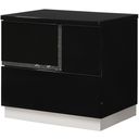 The appearance of Lucca Black Lacquer LAF Nightstand designed by J&M in the modern / contemporary interior design. This black piece of furniture was selected by 1StopBedrooms from Lucca Collection to add a touch of cosiness and style into your home. Sku: 17685-NSL. Material: Wood.