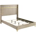 Lucia Upholstered Queen Wingback Panel Bed Beige