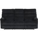 The appearance of Lucie Velvet Corded Fabric Reclining Sofa with Drop-Down Console in Black designed by Glory in the transitional interior design. This black piece of furniture was selected by 1StopBedrooms from Lucie Collection to add a touch of cosiness and style into your home. Sku: G00250A-RS. Material: Fabric.