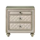 Lucienne Nightstand In Beige Velvet