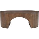 The appearance of Luna 48 Inch Architectural Pedestal Curved Coffee Table In Dark Brown designed by Jofran in the transitional interior design. This dark brown piece of furniture was selected by 1StopBedrooms from Luna Collection to add a touch of cosiness and style into your home. Sku: 2540-1. Material: Mango.