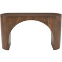 The appearance of Luna Architectural Pedestal Curved Console Sofa Table In Dark Brown designed by Jofran in the transitional interior design. This dark brown piece of furniture was selected by 1StopBedrooms from Luna Collection to add a touch of cosiness and style into your home. Sku: 2540-4. Material: Mango.