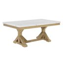 Lupe Faux Marble Rectangular Dining Table in Rustic Beige
