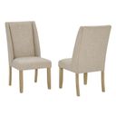 Lupe Upholstered Dining Chair Set of 2 in Rustic Beige