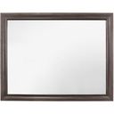 The appearance of Luster Gray And Silver Glitter Mirror designed by Homelegance in the transitional interior design. This gray piece of furniture  was selected by 1StopBedrooms from Luster Collection to add a touch of cosiness and style into your home. Sku: 1505-6. Material: Wood.