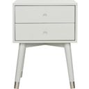 The appearance of Lyla Silver and Grey Mid Century Retro Silver Cap Nightstand designed by Safavieh in the rustic / southwestern interior design. This silver grey piece of furniture  was selected by 1StopBedrooms from Paloma Collection to add a touch of cosiness and style into your home. Sku: FOX6234C. Material: Iron.