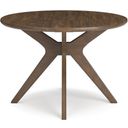 The appearance of Lyncott Brown Round Dining Room Table designed by Signature Design by Ashley in the transitional interior design. This brown piece of furniture was selected by 1StopBedrooms from Lyncott Collection to add a touch of cosiness and style into your home. Sku: D615-15. Table Top Shape: Round. Material: Wood. Size: 45".