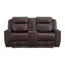 Lynx Motion Loveseat with Console In Brown