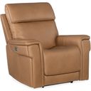 The appearance of MS Lyra Zero Gravity Power Recliner With Power Headrest In Brown designed by Hooker in the transitional interior design. This brown piece of furniture was selected by 1StopBedrooms from MS Collection to add a touch of cosiness and style into your home. Sku: SS608-PHZL1-082. Material: Leather.