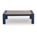 The appearance of Mabry Shores Outdoor Coffee Table In Blue designed by Signature Design by Ashley in the modern / contemporary interior design. This blue piece of furniture was selected by 1StopBedrooms from Mabry Shores Collection to add a touch of cosiness and style into your home. Sku: P587-701. Material: Aluminium.