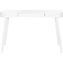 The appearance of Madan White Mid Century Scandinavian One Drawer Desk designed by Safavieh in the modern / contemporary interior design. This white piece of furniture was selected by 1StopBedrooms from Safavieh FOX Collection to add a touch of cosiness and style into your home. Sku: FOX2229A. Material: Iron.