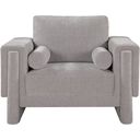 The appearance of Madeline Chenille Fabric Chair In Grey designed by Meridian in the modern / contemporary interior design. This grey piece of furniture was selected by 1StopBedrooms from Madeline Collection to add a touch of cosiness and style into your home. Sku: 152Grey-C. Material: Plywood.