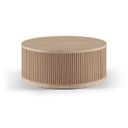 Madera Oak Veneer and Solid Wood with Caster Wheels Coffee Table In Natural