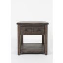 The appearance of Madison County End Table In Brown designed by Jofran in the traditional interior design. This brown piece of furniture was selected by 1StopBedrooms from Madison County Collection to add a touch of cosiness and style into your home. Sku: 1700-3. Material: Pine.