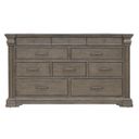 The appearance of Madison Ridge Brown 10 Drawer Dresser In Natural Bark designed by Pulaski in the traditional interior design. This natural bark piece of furniture  was selected by 1StopBedrooms from Madison Ridge Brown Collection to add a touch of cosiness and style into your home. Sku: P413100. Material: Oak Veneer.