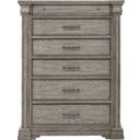 The appearance of Madison Ridge Drawer Chest designed by Pulaski in the traditional interior design. This dark color piece of furniture was selected by 1StopBedrooms from Madison Ridge Collection to add a touch of cosiness and style into your home. Sku: P091124. Material: Oak Veneer.