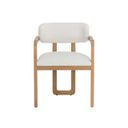Madrone Dining Armchair In Rustic Oak and Heather Ivory Tweed