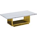 Magda Coffee Table In White Marble and Gold Stainless Steel Base