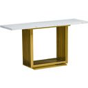 Magda Console Table In White Marble and Gold Stainless Steel Base