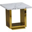 Magda End Table In White Marble and Gold Stainless Steel Base
