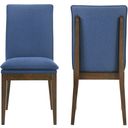 The appearance of Maggie Dining Chair with Blue Cushion Set of 2 In Walnut designed by New Classic in the modern / contemporary interior design. This blue piece of furniture was selected by 1StopBedrooms from Maggie Collection to add a touch of cosiness and style into your home. Sku: D7185B-20-BLU. Material: Wood.