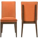 The appearance of Maggie Dining Chair with Terra Cotta Cushion Set of 2 In Walnut designed by New Classic in the modern / contemporary interior design. This terra cotta piece of furniture was selected by 1StopBedrooms from Maggie Collection to add a touch of cosiness and style into your home. Sku: D7185B-20-ORG. Material: Wood.