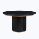The appearance of Magnolia 52-Inch Round Table In Black and Gold designed by Steve Silver in the transitional interior design. This black/gold piece of furniture was selected by 1StopBedrooms from Magnolia Collection to add a touch of cosiness and style into your home. Sku: MM520KTT;MM520KTB. Table Top Shape: Round. Material: MDF. Size: 52".