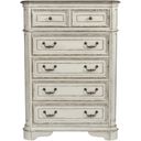 The appearance of Magnolia Manor Antique White 5 Drawer Chest designed by Liberty in the transitional interior design. This antique white piece of furniture was selected by 1StopBedrooms from Magnolia Manor Collection to add a touch of cosiness and style into your home. Sku: 244-BR41. Material: Wood.
