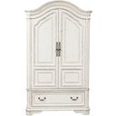 The appearance of Magnolia Manor Antique White Armoire designed by Liberty in the modern / contemporary interior design. This antique white piece of furniture was selected by 1StopBedrooms from Magnolia Manor Collection to add a touch of cosiness and style into your home. Sku: 244-BR46;244-BR46B. Material: Rubberwood.