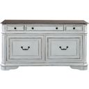 The appearance of Magnolia Manor Antique White Credenza designed by Liberty in the transitional interior design. This antique white piece of furniture was selected by 1StopBedrooms from Magnolia Manor Collection to add a touch of cosiness and style into your home. Sku: 244-HO121. Material: Wood.