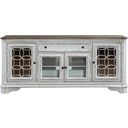 The appearance of Magnolia Manor 74 Inch Antique White Entertainment TV Stand designed by Liberty in the transitional interior design. This antique white piece of furniture  was selected by 1StopBedrooms from Magnolia Manor Collection to add a touch of cosiness and style into your home. Sku: 244-TV74. Material: Wood.