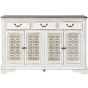 The appearance of Magnolia Manor Antique White Hall Buffet designed by Liberty in the transitional interior design. This antique white piece of furniture was selected by 1StopBedrooms from Magnolia Manor Collection to add a touch of cosiness and style into your home. Sku: 244-HB6642. Material: Wood.