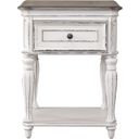 The appearance of Magnolia Manor Antique White Leg Nightstand designed by Liberty in the transitional interior design. This antique white piece of furniture was selected by 1StopBedrooms from Magnolia Manor Collection to add a touch of cosiness and style into your home. Sku: 244-BR63. Material: Wood.