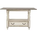 The appearance of Magnolia Manor Antique White Rectangular Counter Height Dining Table designed by Liberty in the traditional interior design. This antique white piece of furniture  was selected by 1StopBedrooms from Magnolia Manor Collection to add a touch of cosiness and style into your home. Sku: 244-GT3660. Material: Wood. Table Top Shape: Rectangular. Size: 60" x 36".