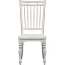 The appearance of Magnolia Manor Antique White Spindle Back Side Chair Set of 2 designed by Liberty in the country / farmhouse interior design. This antique white piece of furniture was selected by 1StopBedrooms from Magnolia Manor Collection to add a touch of cosiness and style into your home. Sku: 244-C4000S. Material: Rubberwood.