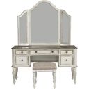 The appearance of Magnolia Manor Antique White Vanity designed by Liberty in the modern / contemporary interior design. This antique white piece of furniture was selected by 1StopBedrooms from Magnolia Manor Collection to add a touch of cosiness and style into your home. Sku: 244-BR35;244-BR55;244-BR99. Material: Rubberwood.