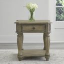 The appearance of Magnolia Manor End Table In Weathered Bisque designed by Liberty in the traditional interior design. This bisque piece of furniture was selected by 1StopBedrooms from Magnolia Manor Collection to add a touch of cosiness and style into your home. Sku: 244N-OT1020. Material: Poplar.