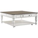 The appearance of Magnolia Manor Oversized Square Cocktail Table designed by Liberty in the traditional interior design. This antique white piece of furniture was selected by 1StopBedrooms from Magnolia Manor Collection to add a touch of cosiness and style into your home. Sku: 244-OT1014. Material: Rubberwood.